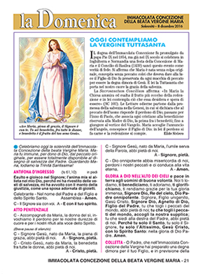 IMMACOLATA CONCEZIONE DELLA BEATA VERGINE MARIA IMMACOLATA CONCEZIONE B. V. MARIA - 2016